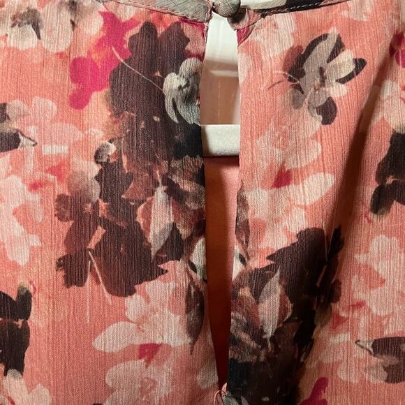 Rachel Parcell Pink Floral Print Ruffle Chiffon Blouson Dress size 8 NWT $228 - Picture 4 of 4
